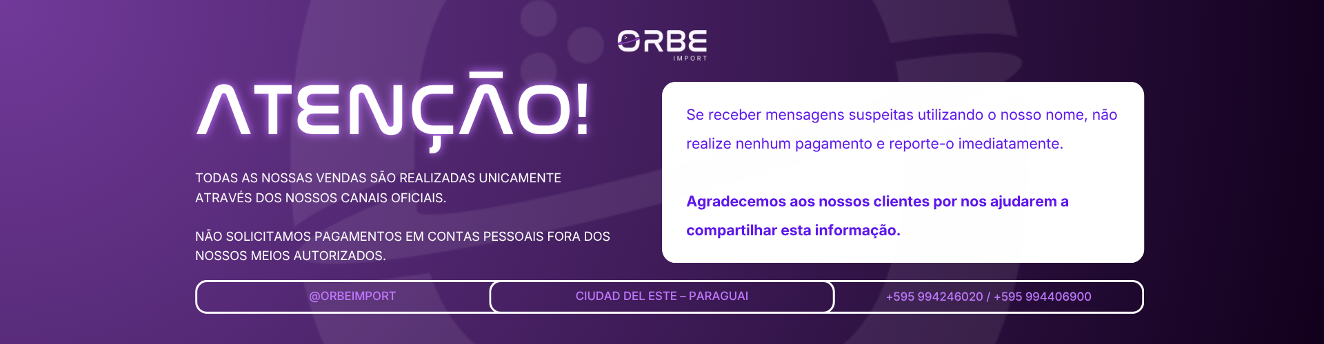 Informações importantes!